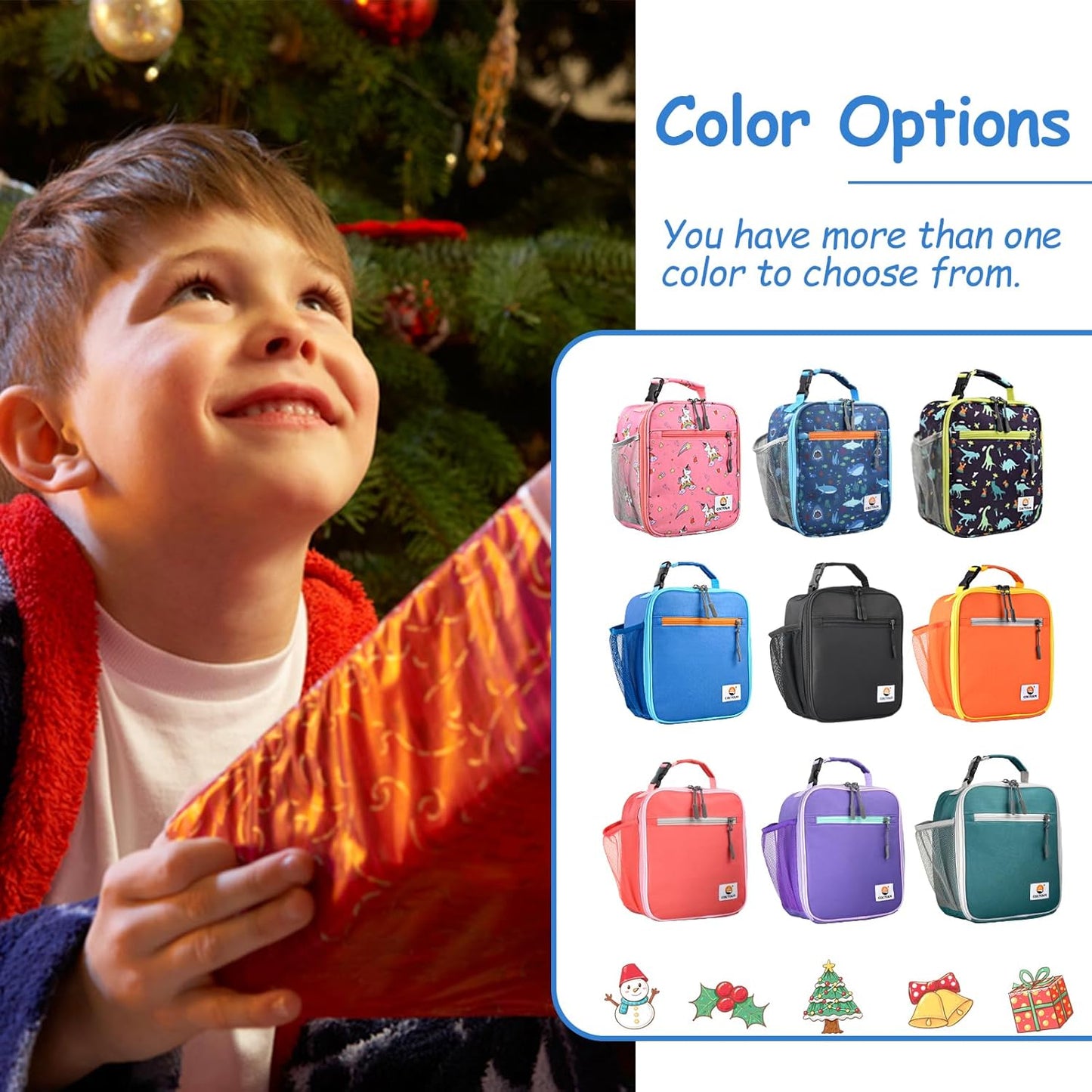CaCTOUR Lunch Box Kids,Premium Insulated Lunchbox for Girls Boys,Soft Mini Cooler Bag Back to School Thermal Reusable Lunch Bag for Work School Picnic (Blue)