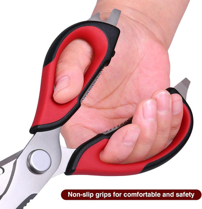 Kitchen Scissors for Food Heavy Duty, All Purpose Kitchen Shears that Come Apart Dishwasher Safe, Sharp Stainless Steel Cooking Scissors for Meat, Poultry, Fish (Grey)