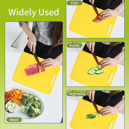 Silicone Cutting Board for Kitchen, 11.8''x 8.6'' Flexible Cutting Boards, BPA Free Non Slip Cutting Mat for Meat, Vegetables and Fruit with Easy Grip Handle, Dishwasher Safe (Deep purple)