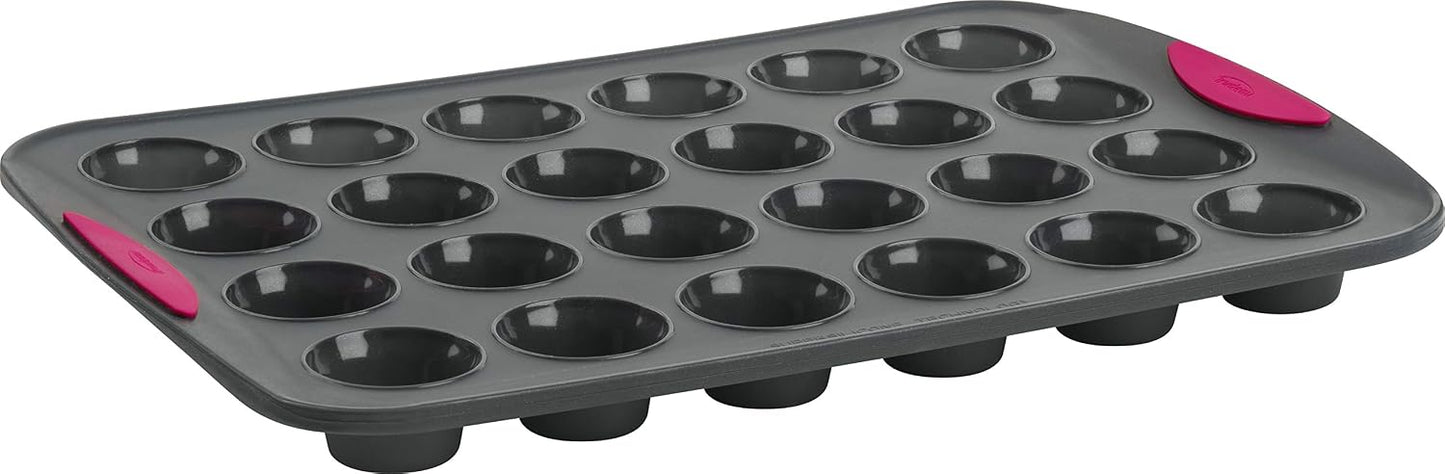 Trudeau Silicone Muffin Pan, 12 Cavities, Fuchsia (Model: 05115197KR)