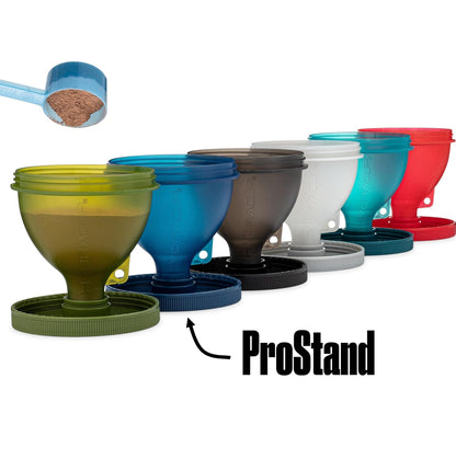 Hydra Cup Protein Powder Funnel Set 6 Pack, w/Stand for Filling Bottles