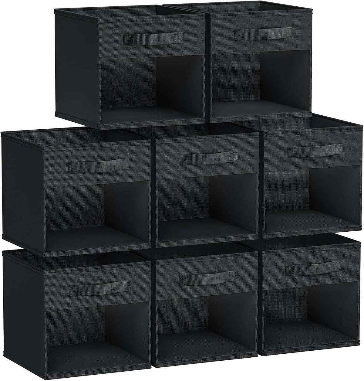 DIMJ Storage Cubes, 11x 11 inch Cube Storage Bin, 6 Pack Closet organizers and storage Bins with Window, Collapsible Baskets with Handle for Shelves, Clothes, Toys, Books (Grey)