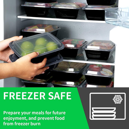 WGCC Meal Prep Containers, 50Pack [38OZ] Food Storage Containers With Lids, Reusable Food Prep Containers, To Go Containers With Lids, BPA-free, Stackable, Microwave/Dishwasher/Freezer Safe