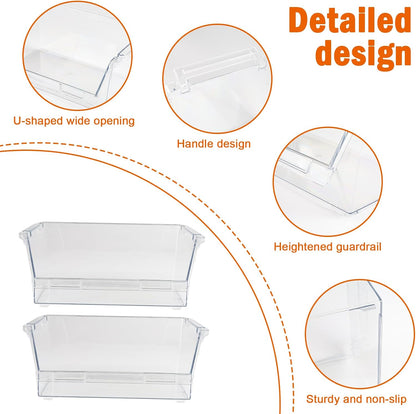 Potato and Onion Storage Bin for Pantry,Clear Stackable Plastic Storage Bins with Handles,Closet Storage Bin Open Front for Kitchen Pantry Bathroom,Onions and Potatoes,Fruits Vegatable Basket