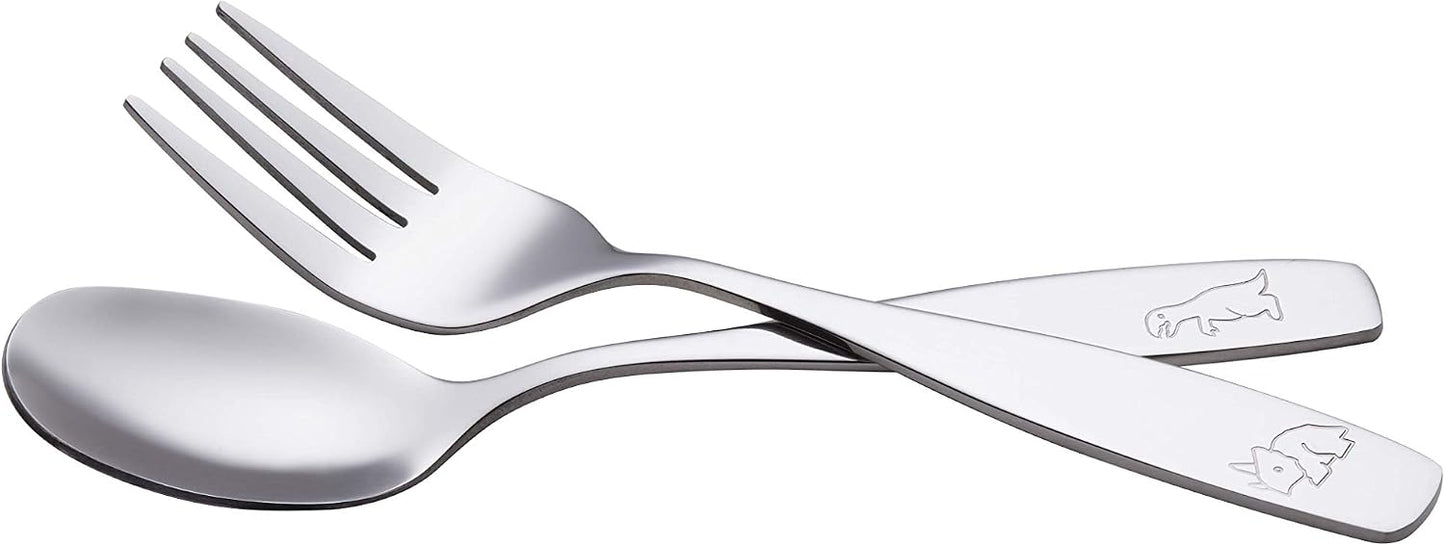 ANNOVA Kids Silverware Children's Safe Flatware Set Stainless Steel - Children Forks, Children Tablespoons, Toddler Utensils, Metal Cutlery Set for LunchBox (Rainbow, 6)