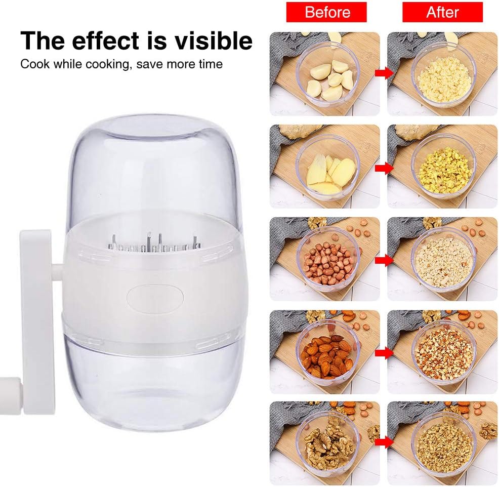 Manual Nut Grinder, Hand Crank Nut Chopper, Portable Food Mincer, Gray
