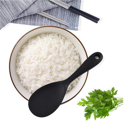 Dioycli 2 Pcs Rice Spoon Paddle Non-Stick Serving Spoon for Cookers, Black