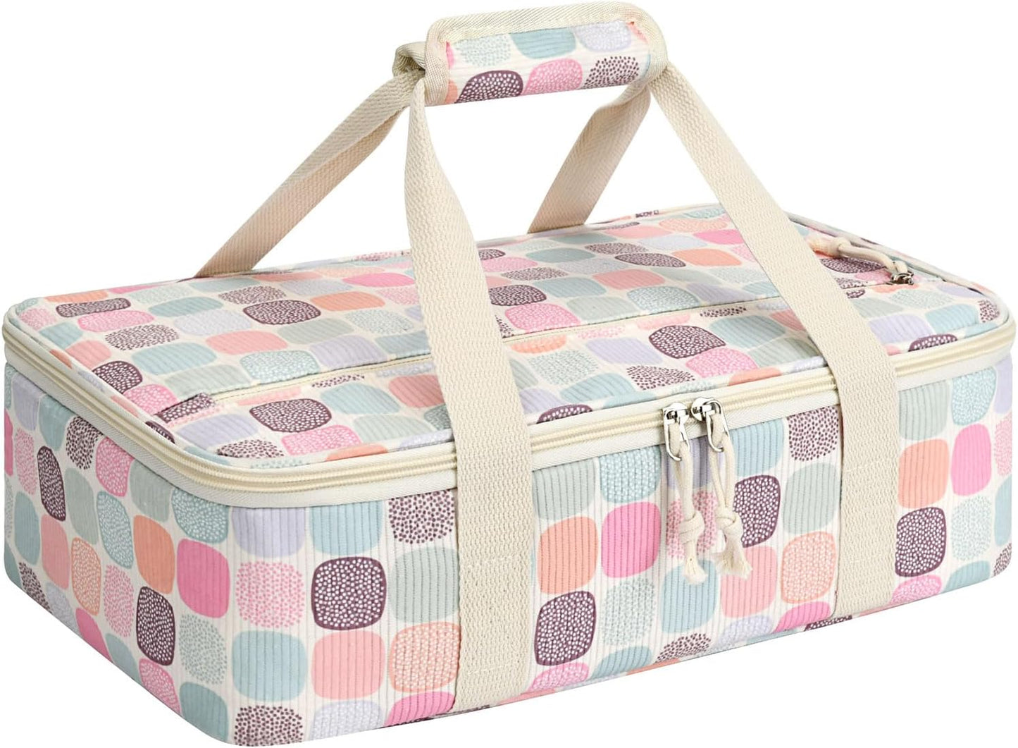 Insulated Casserole Carrier, Portable Casserole Carrier for Hot or Cold Food Lunch Tote Warmer or Cooler Bag, Lasagna Lunch Bag for Potluck Parties- Fits 9" x 13" Baking Dish-Charcoal Grey