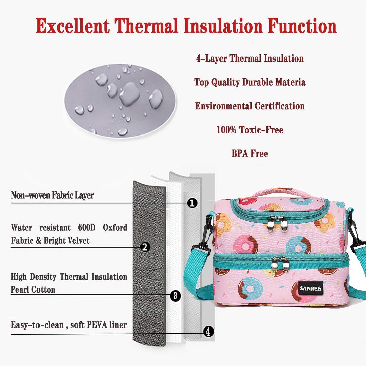 Lunch Bag for Kids Coole Lunch Box Tote for Women Girls Boys Children Student Insulated Bento Bag for School Work Picnic Outdoor Activities