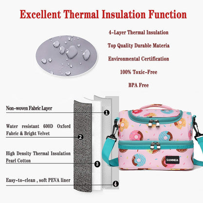 Lunch Bag for Kids Coole Lunch Box Tote for Women Girls Boys Children Student Insulated Bento Bag for School Work Picnic Outdoor Activities
