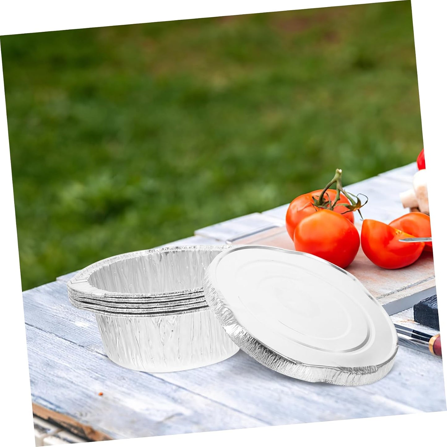 5Pcs Disposable Aluminum Foil Pans with Lids Leakproof Baking Trays for Cooking Roasting and Food Storage for Outdoor Picnics and Meal Prep