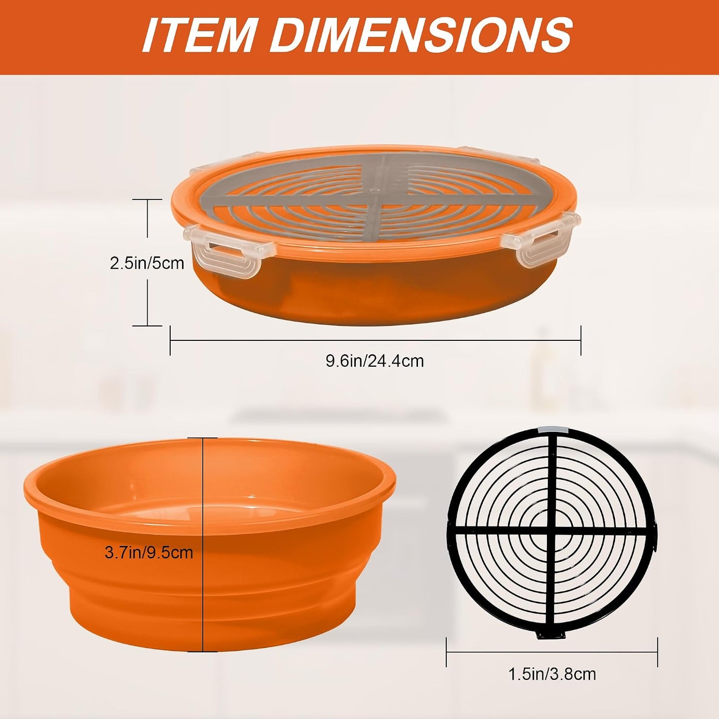 FJNATINH Collapsible Batter Bowl - Mess Free Better Breader Shaker Bowl with Lid Breading Shaker Container for Fried Fish, Fried Chicken, Onion Rings & More,No Leak,Easy to Store,Light Blue