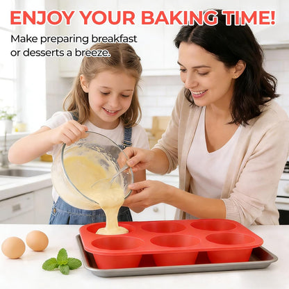 CAKETIME 12 Cups Silicone Muffin Pan - Nonstick Cupcake Pan 1 Pack Regular Size Silicone Mold for Baking