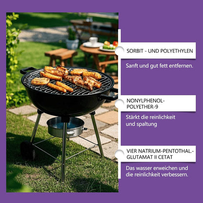 Fast-Acting Heavy-Duty Grill Degreaser Spray, Heavy Duty BBQ Grill Degreaser, Multi Functional Grease Remover for Outdoor Grills Effortlessly Removes Stubborn Oil & Carbon Residue (sponge)