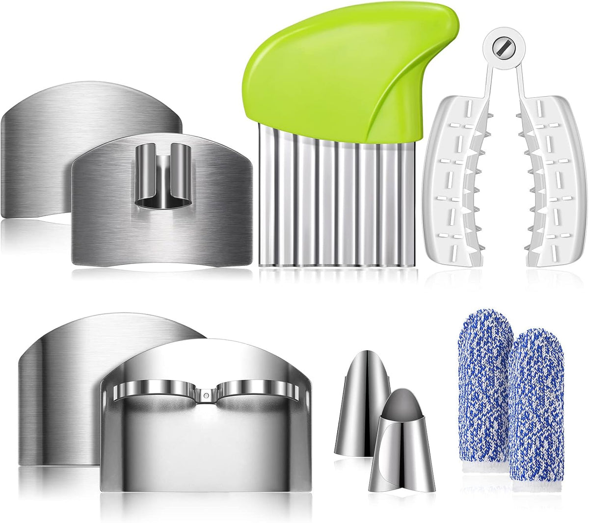 10 Pcs Finger Guards Cutting Protector Stainless Steel Kitchen Set