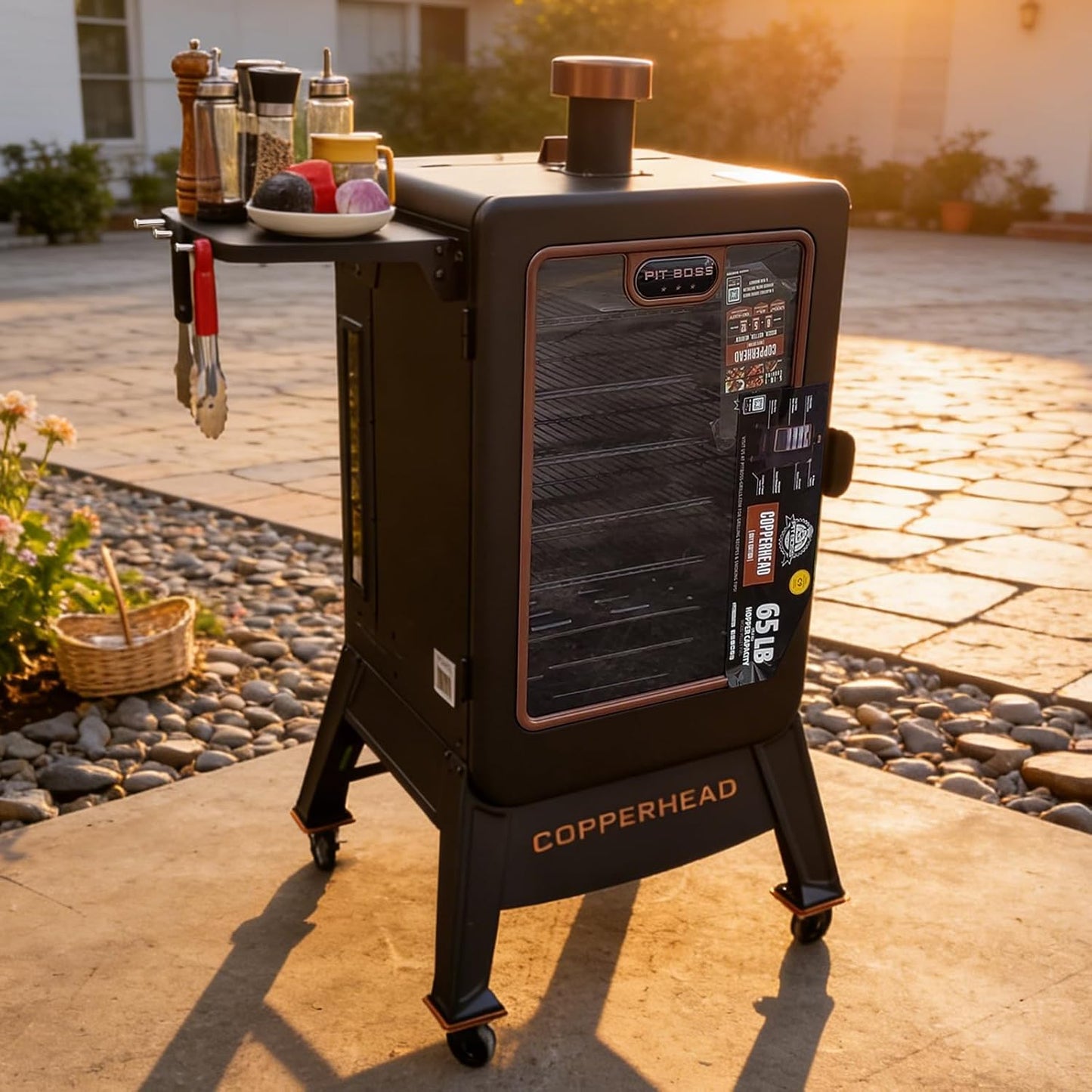 Upgraded Grill Table for Weber Kettle 22"/18"/26", Master Touch 22", Smokey Mountain, Recteq Pellet Grill RT-B380, Prep Station with Cutting Board, Basin, 4 Hooks, Shelf for Weber Kettle Accessories