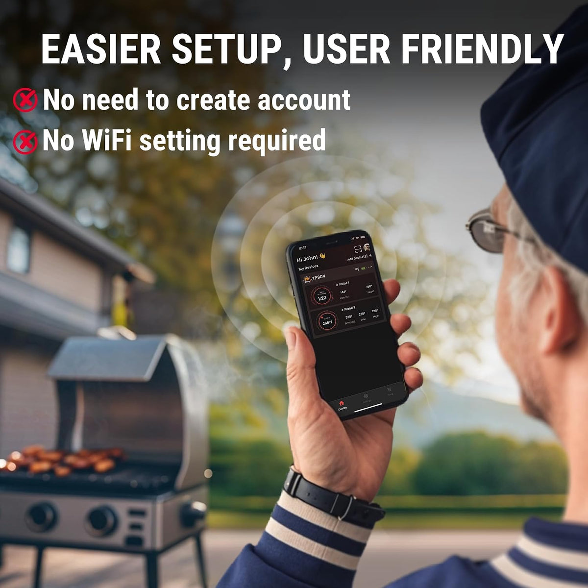 TempPro TempSync 450ft Bluetooth Meat Thermometer for Oven with 2 Probes