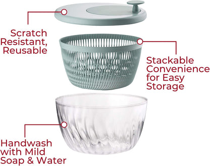 Guzzini Twist & Dry Salad Spinner, Blue 170900134
