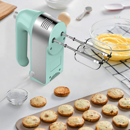 Hand Mixer Electric, 450W Kitchen Mixers with Scale Cup Storage Case, Turbo Boost/Self-Control Speed + 5 Speed + Eject Button + 5 Stainless Steel Accessories, For Easy Whipping Dough, Cream, Black