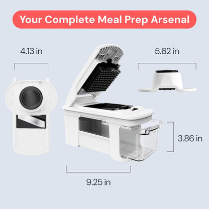 Fullstar XL Vegetable Chopper & Mandoline Slicer – Vegetable, Onion, Potato, Food, Veggie & Fruit Slicer, Dicer & Spiralizer with Pull-Out Catch Tray, Kitchen Gadgets & Gifts (6 in 1, Black/White)