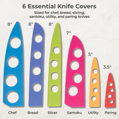 CHEF'S VISION Landscape BladeKeepers, 6 Color-Matched Knife Blade Covers