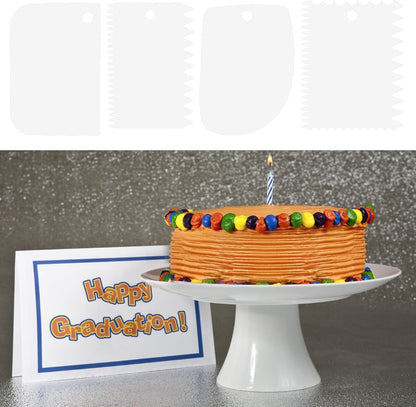 Cake Scraper, 6 Pcs Cake Smoother Scraper, Dough Scraper Blue