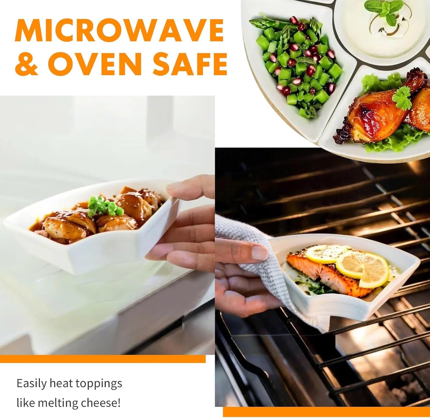 Snackle Box Taco Bar Serving Set for a Party - Divided Lazy Susan Serving Tray - Taco Tuesday Kit - Chip and Dip Serving Set for Party - PET Rotating Appetizer Serving Tray (12"x3.9")