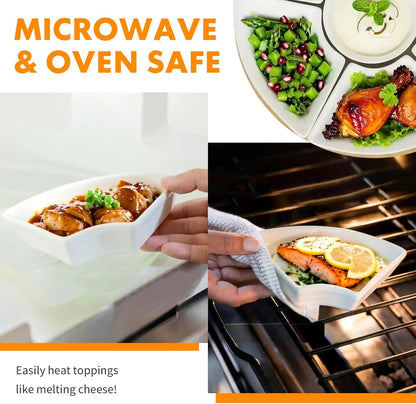 Snackle Box Taco Bar Serving Set for a Party - Divided Lazy Susan Serving Tray - Taco Tuesday Kit - Chip and Dip Serving Set for Party - PET Rotating Appetizer Serving Tray (12"x3.9")