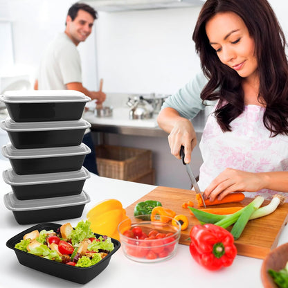 RANLITTLE Meal Prep Containers 50 Pack 38oz Reusable, Leakproof Food Storage Containers with Lids, BPA-Free Plastic To Go Take Out Bento Box Stackable Microwave & Freezer Safe