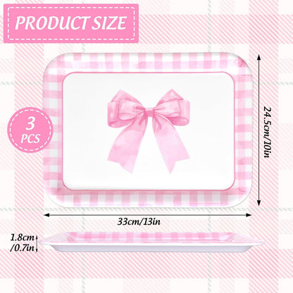 JarThenaAMCS 3Pcs Graduation Serving Trays 13 x 10 Inch Bachelor' s Hat Diploma Glitter Reusable Melamine Platter Congrats 2026 Grad Serving Dishes for Graduate Party Sharing Snacks Fruit Dessert