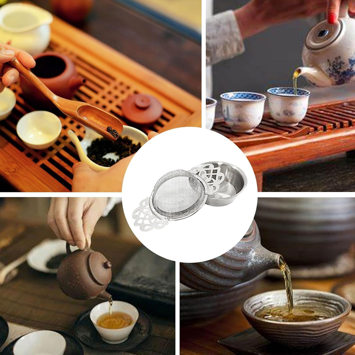 2 Pack Tea Strainers, Stainless Steel, Sliver