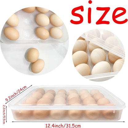 2-Layer Deviled Egg Carrier with Lid,Deviled Egg Trays with Handle,Stack Portable Stackable Trays,Clear Devil Egg Cotainer 48 eggs Holders, for Thanksgiving Day, Easter, Holiday,Parties and Kitchen