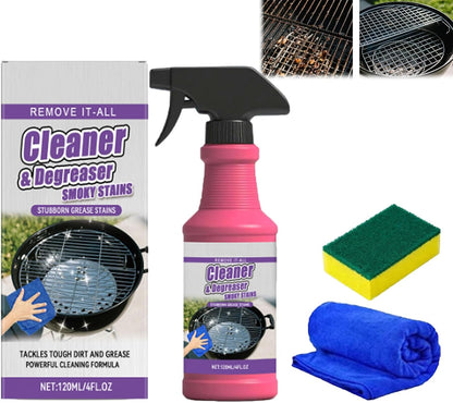 Fast-Acting Heavy-Duty Grill Degreaser Spray, 120 Ml BBQ Heavy Duty Degreaser Grill for Outdoor Grills, Professional BBQ Cleaner for Grates and Smoker