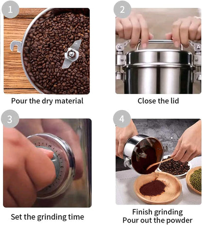 LEJIEYIN Electric herb Grinder 550g High Speed Electric Stainless Steel Spice Flour Mill Herb Grinder Powder Machine for Dry Food Grin