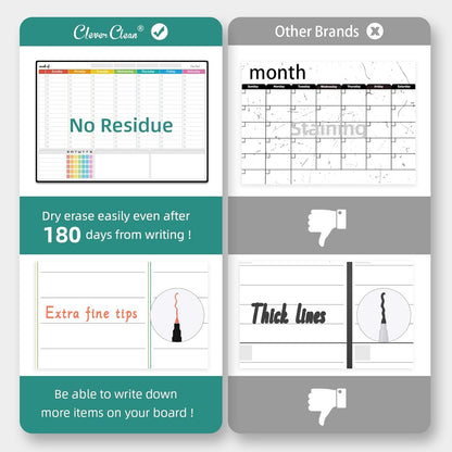 Magnetic Dry Erase List Board - 6.5"x8.5" Weekly, Daily, 2 List Boards for Fridge - 6 Extra Fine Point Markers Included - Shipped Flat