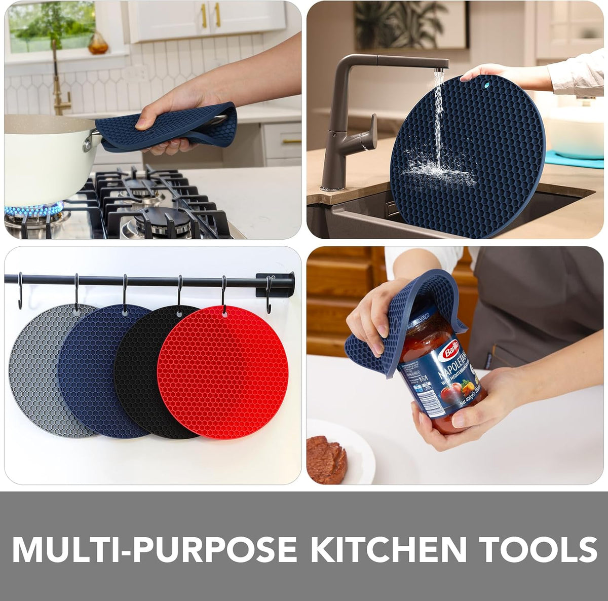 Joyhalo 4 Pack Trivets for Hot Dishes