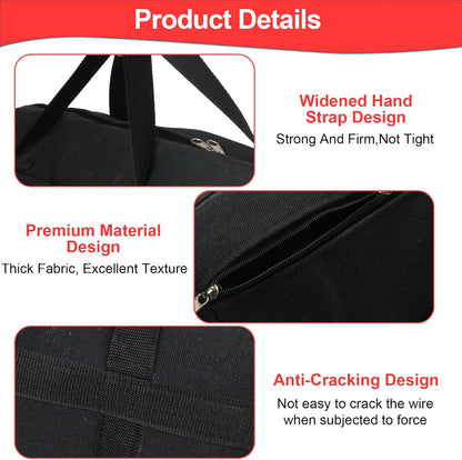 24" Grill Tool Storage Bag, Canvas, Black, Unisex, Classic Style, 60x24x24 cm/24 * 9.4 * 9.4 inches, Zipper Closure, Hand Strap, Perfect for Outdoor Grilling, Camping, Hiking