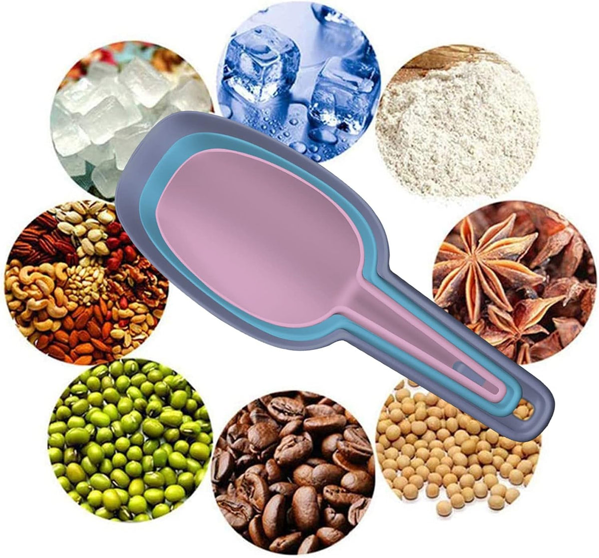 Plastic Scoops for Canisters, Plastic Scoop for Ice Cubes, Flour Scoops Dry Goods Coffee Beans & Cereals