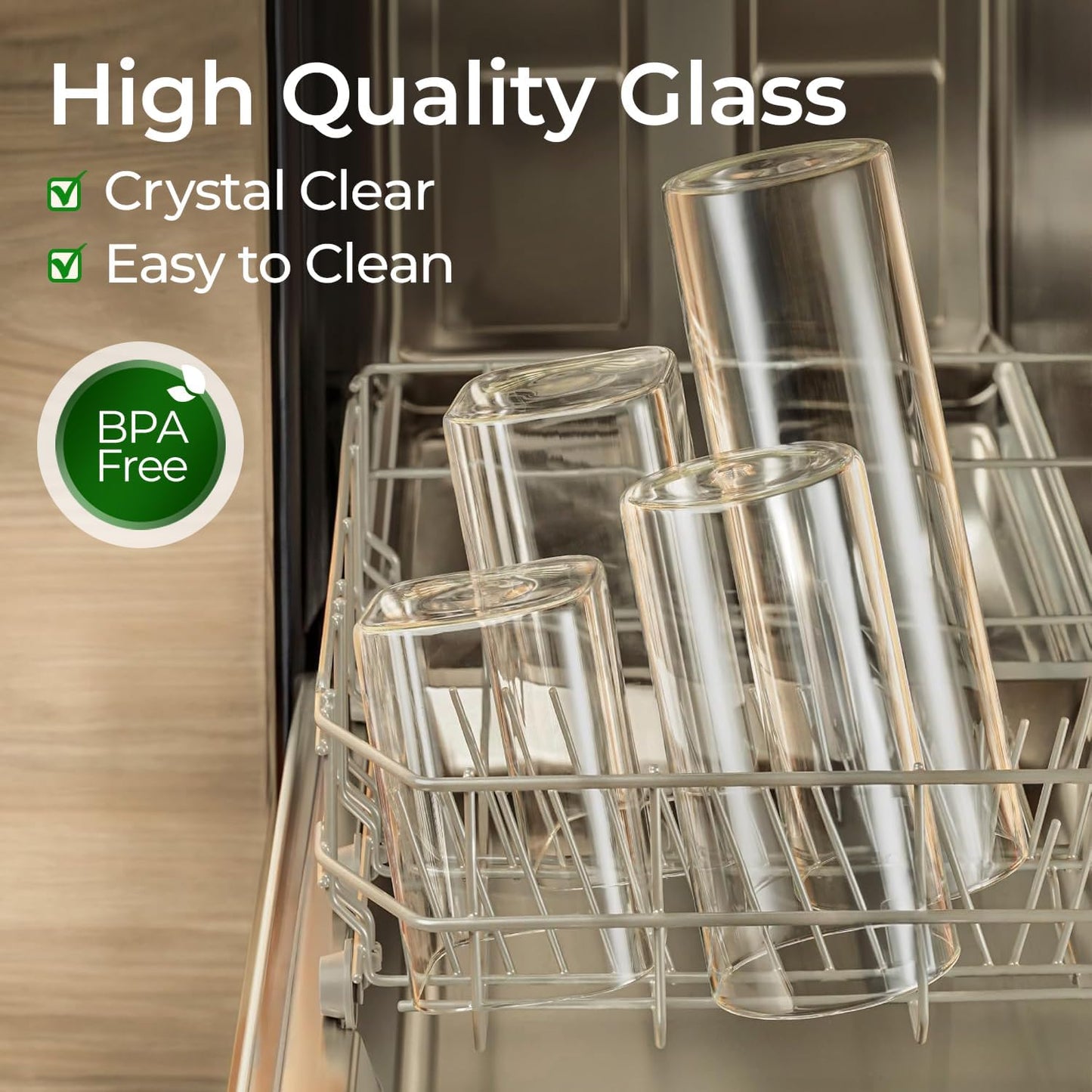 ComSaf 2Pcs Large Glass Storage Containers with Lids 4Qt, 1 Gallon Wide Mouth Flour Sugar Storage Containers, Large Capacity and Sealed for Rice, Cereal, Oat, Easy Clean and Scoop, Pantry Organization