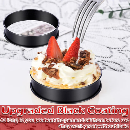 DATANYA Crumpet Rings NONSTICK English Muffin Ring 4 Inch - Stainless Steel Double Rolled Tart Rings Round Metal Cookie Pastry Ring Molds for Baking Cooking
