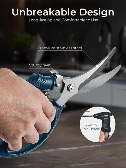 Kitchen Scissors, Forged Stainless Steel Heavy Duty Kitchen Shears, Dishwasher Safe Cooking Scissors for Meat, Poultry & Vegetables