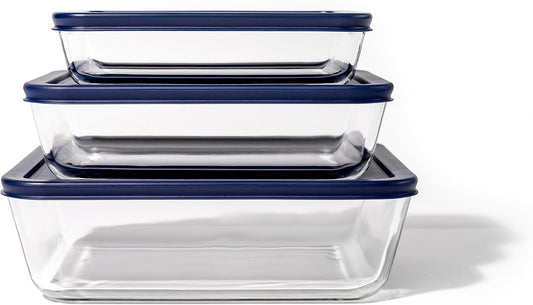 DURA LIVING 4-Piece Glass Food Storage Container (2 Containers + 2 Lids) | 6.55-Cup Rectangular, Leakproof | Microwave, Freezer, Oven & Dishwasher Safe | Ideal for Meal Prep & Pantry Organization