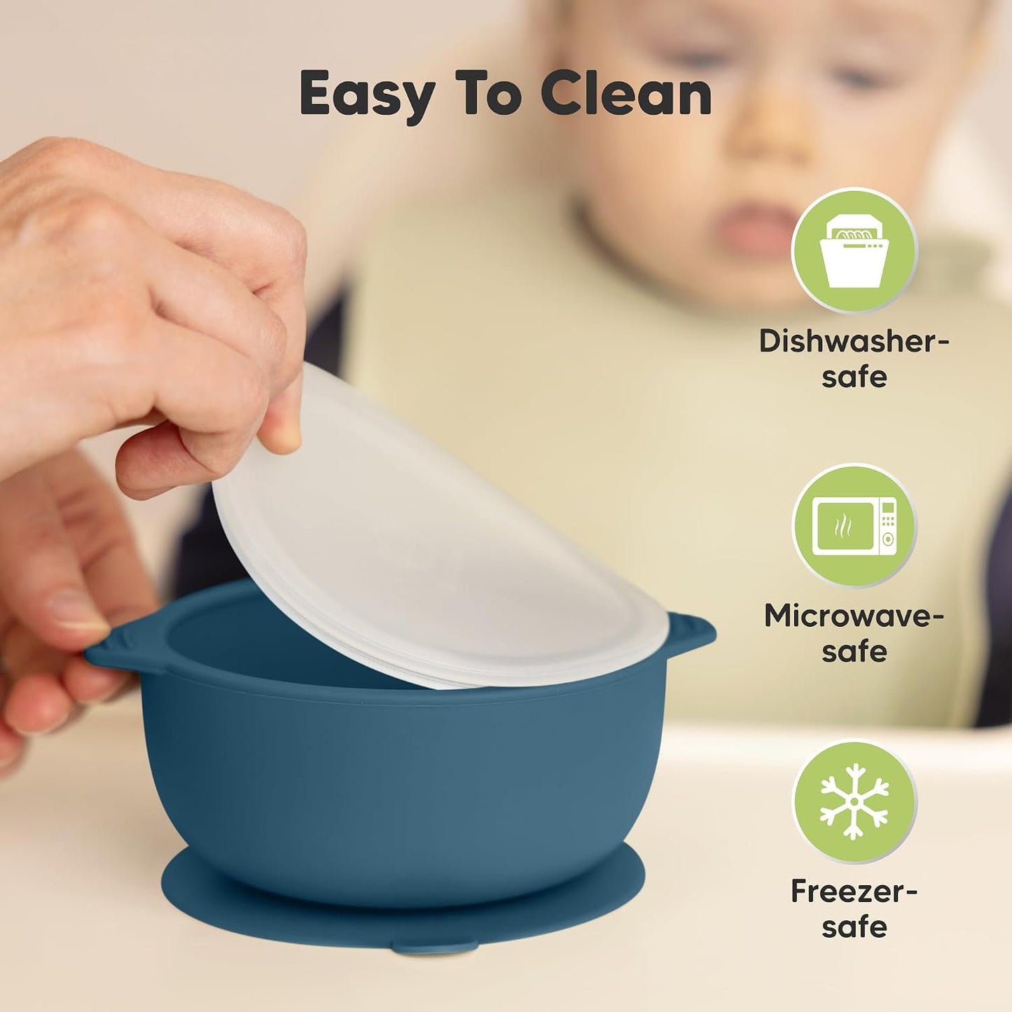 KeaBabies 2-Pack Baby Bowls with Suctions, Lids, Silicone (Terracotta)