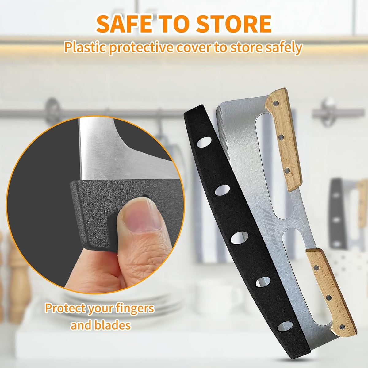 ALLTOP Pizza Cutter Rocker, Stainless Steel Blade Knife, 14 In