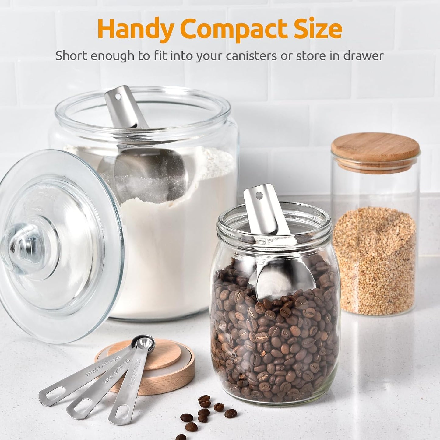 Measuring Cups, U-Taste Magnetic Measuring Cups and Spoons Set of 13 in 18/8 Stainless Steel: 7 Measuring Cups and 5 Measuring Spoons with 1 Professional Magnetic Measurement Conversion Chart