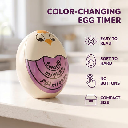 Purple Kitchen Timer Practical Reminder Color Changing Egg Timer Soft Hard Boiled Egg That Changes Color When Eggs are Ready