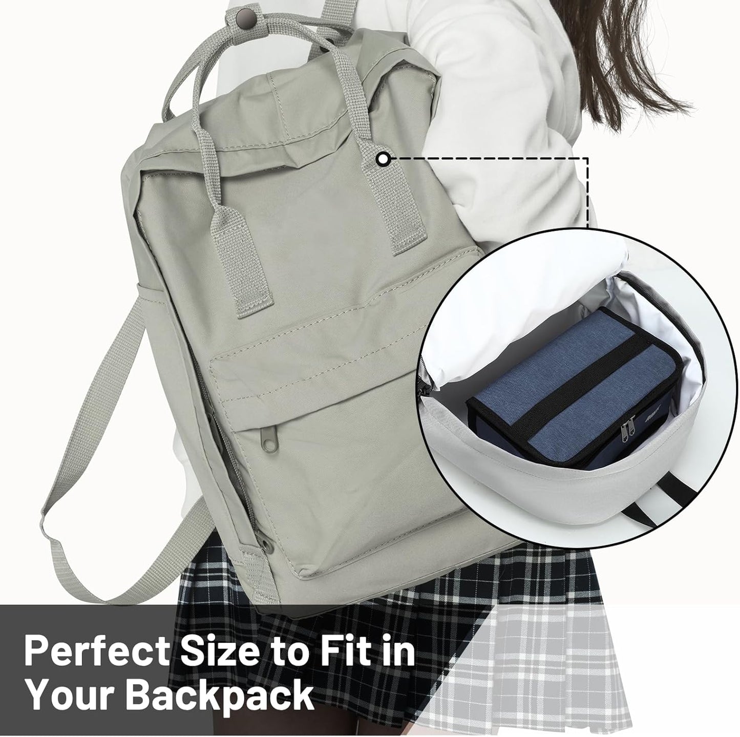 MIER Small Lunch Bag for Kids & Adults Compact Insulated Lunch Box Portable Thermal Mini Cooler for Work School Travel, Bluesteel