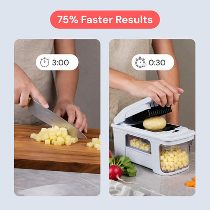 Fullstar XL Vegetable Chopper & Mandoline Slicer – Vegetable, Onion, Potato, Food, Veggie & Fruit Slicer, Dicer & Spiralizer with Pull-Out Catch Tray, Kitchen Gadgets & Gifts (6 in 1, Black/White)