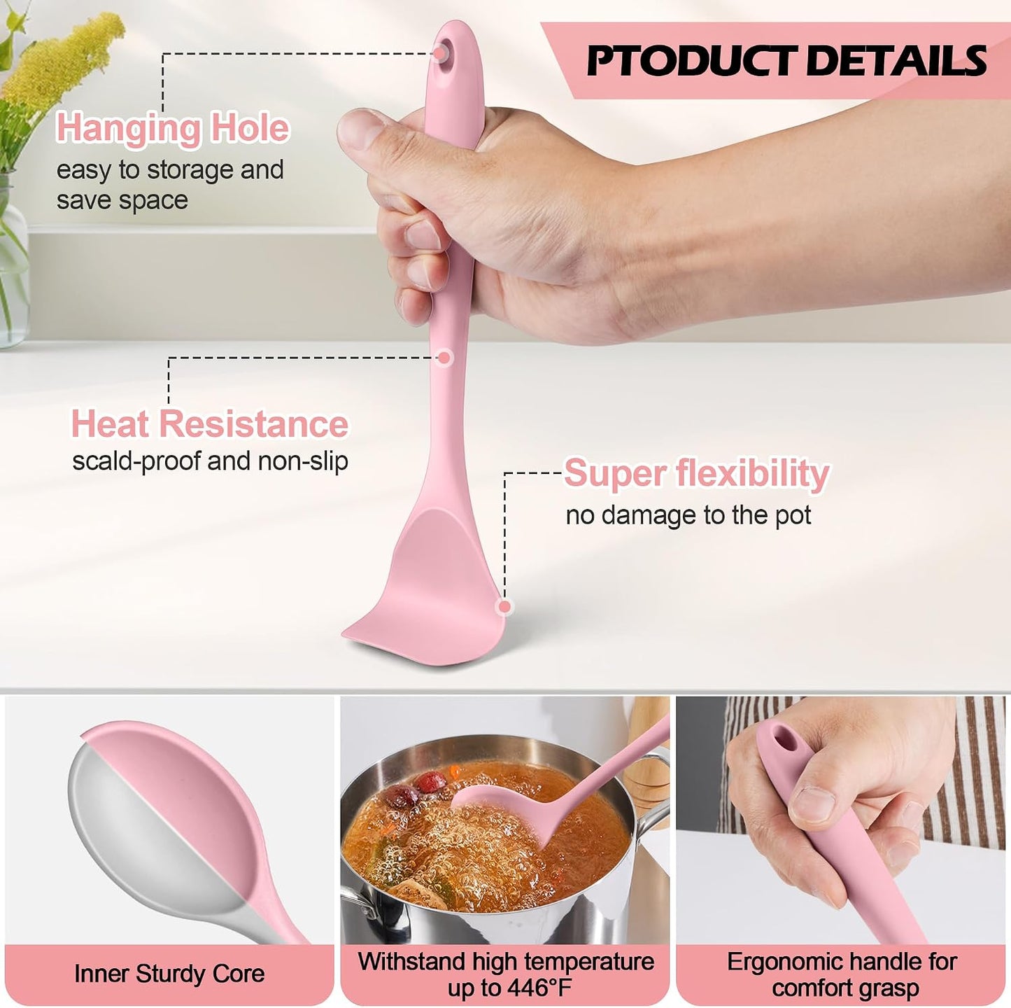 Homikit Silicone Cooking Utensil Set, 15pcs Kitchen Utensils with Holder for Nonstick Cookware, Heat Resistant Nontoxic Silicone Spatula Set Dishwasher Safe Kitchen Tools for Baking-Black