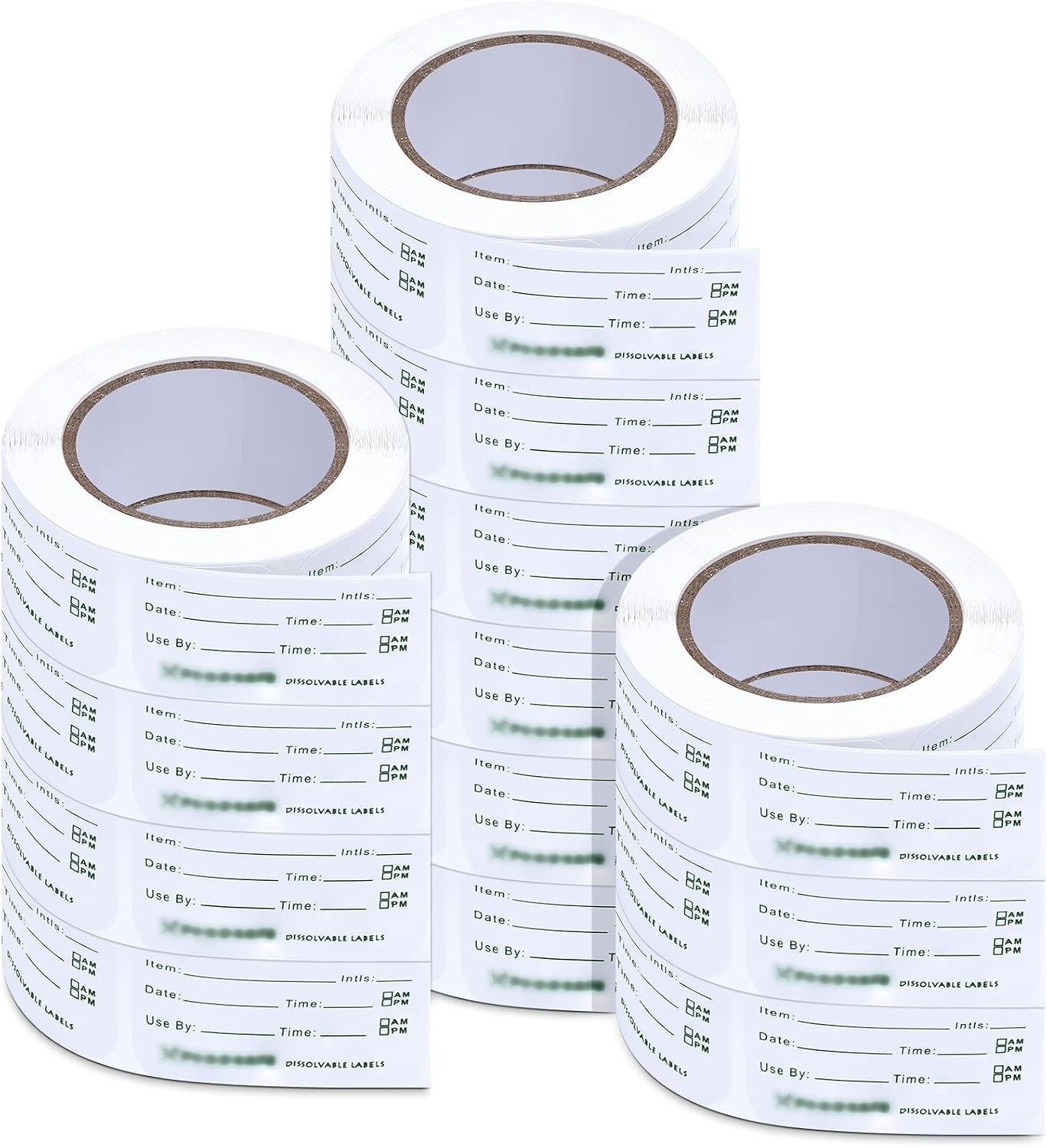 Outus 1500 Pieces Removable Food Labels for Containers 1 x 2 Inch Date Stickers Waterproof Food Storage Freezer Tape Roll Easy Write Clean Oil Resistant for Restaurant Kitchen Home Meal Prep